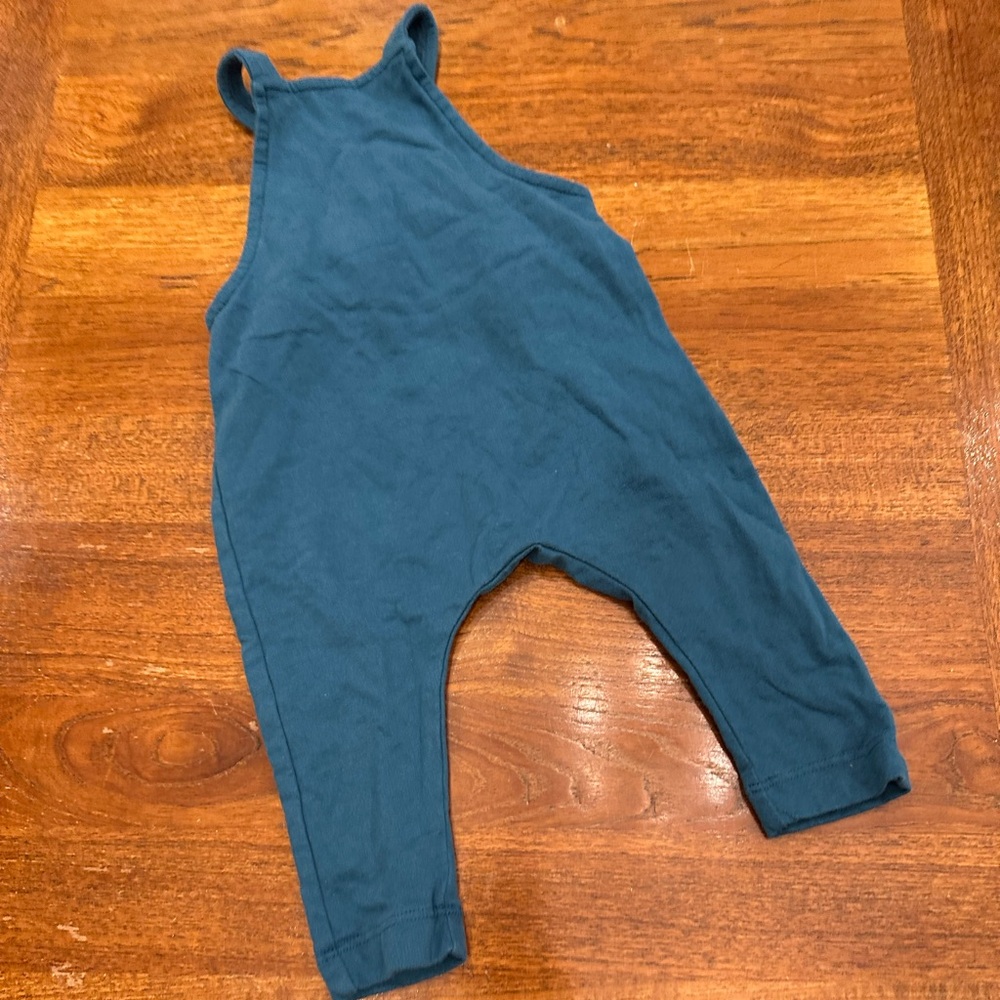 NWOT Nordstrom Adjustable Cotton Baby Overalls, Blue/Teal, 9-12 Months